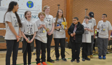 The Mansfield Seventh-day Adventist School Space Cows win the grand Champion’s Award at the Adventist Robotics League event.